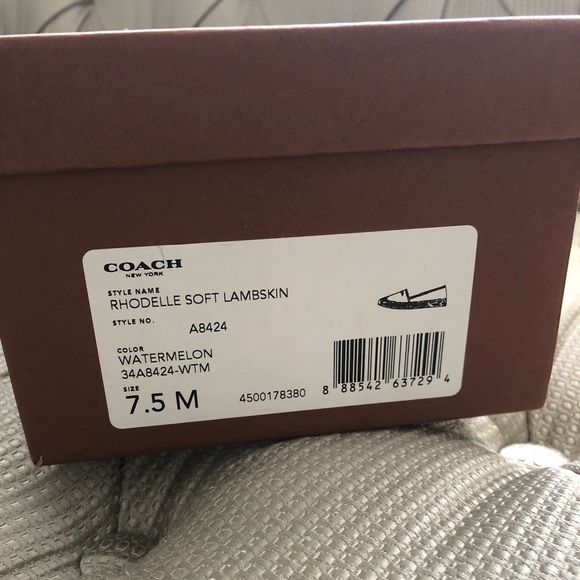 SOLD Coach Rhodelle loafer watermelon 7.5 NWB - Picture 10 of 12